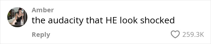 Amber's comment on phrogging shock, with over 259K likes, highlighting disbelief. Amber's comment on phrogging shock, with over 259K likes, highlighting disbelief.