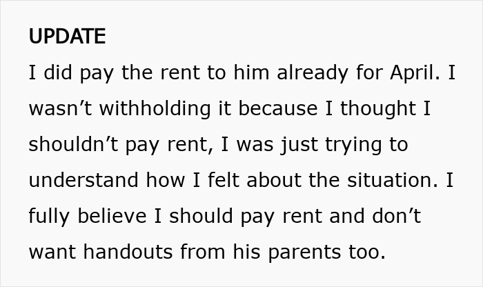 Text message discussing paying rent to a boyfriend. Text message discussing paying rent to a boyfriend.