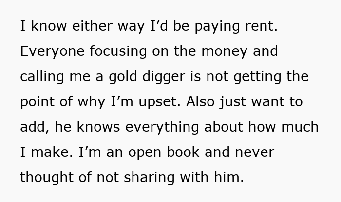 Text discussing woman upset about rent money being taken by her boyfriend. Text discussing woman upset about rent money being taken by her boyfriend.