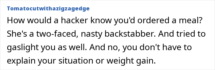 Text exchange criticizing weight gain and discussing betrayal.