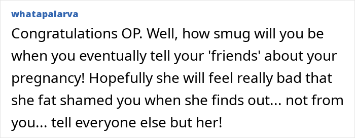 Text reveals accidental comment on a woman's weight by a friend.