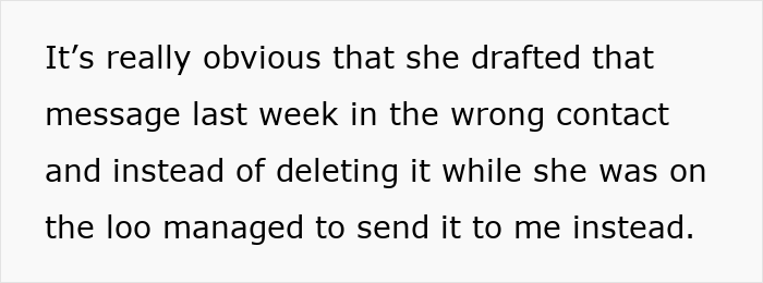 Accidental text sent to wrong contact, commenting on woman's weight.