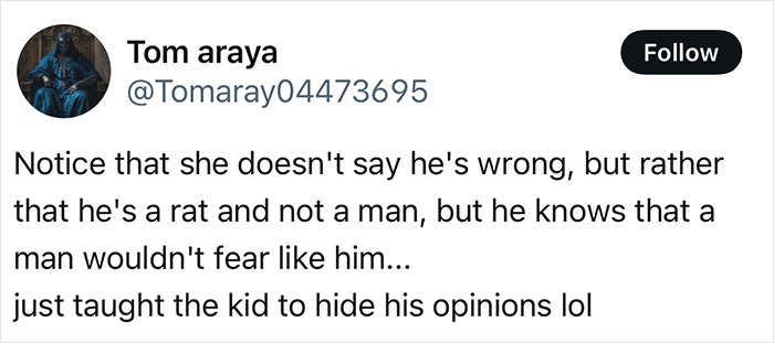 Tweet discussing a woman praised for locking her little brother outside to teach him a lesson about gender roles. Tweet discussing a woman praised for locking her little brother outside to teach him a lesson about gender roles.