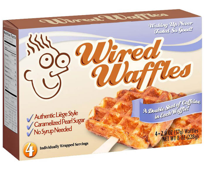 Box of Wired Waffles with caramelized sugar and caffeine, one of the Shark Tank products that completely flopped.