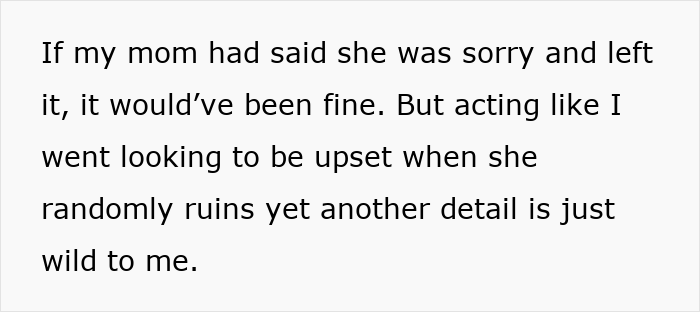 Bride’s joy disrupted by parents treating wedding secrets like gossip, causing drama and ruining special moments. Bride’s joy disrupted by parents treating wedding secrets like gossip, causing drama and ruining special moments.