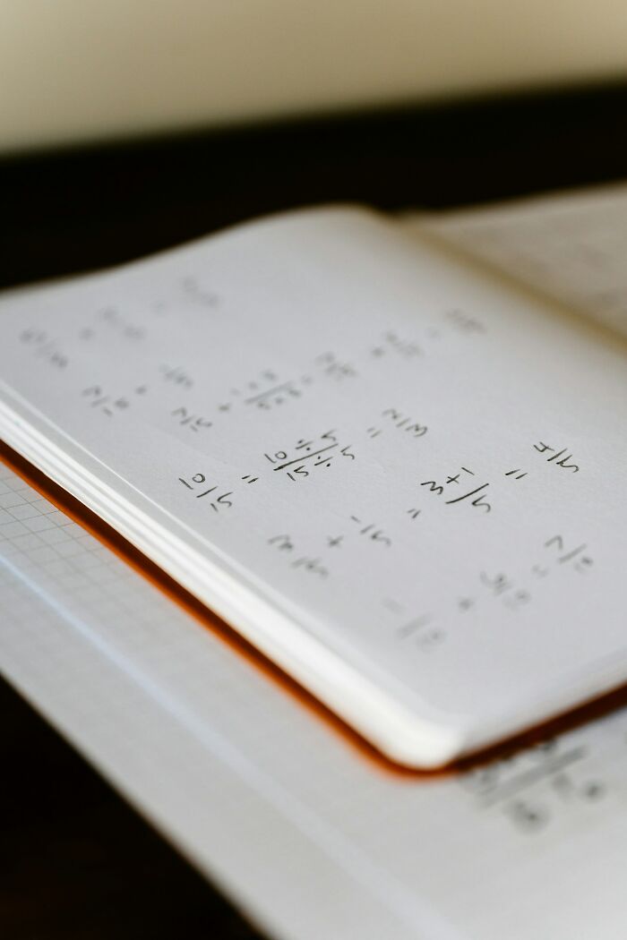 Notebook with handwritten math equations reflecting obvious things you've just become aware of in learning.