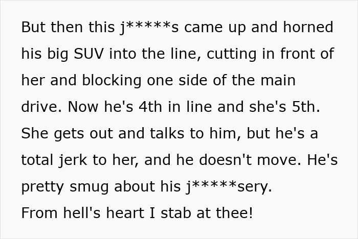 Drivers Team Up To Teach Jerk SUV Owner A Lesson In Patience