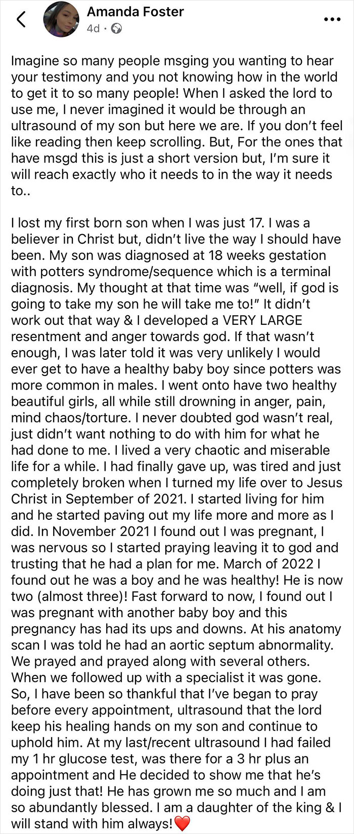 Ultrasound image showing a hand of God apparition after mom prayed for the baby's health and healing.