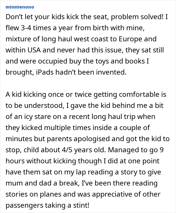 Alt text: Mom defends her toddler mid-flight as angry passenger reacts to child fidgeting and kicking seat on airplane. Alt text: Mom defends her toddler mid-flight as angry passenger reacts to child fidgeting and kicking seat on airplane.