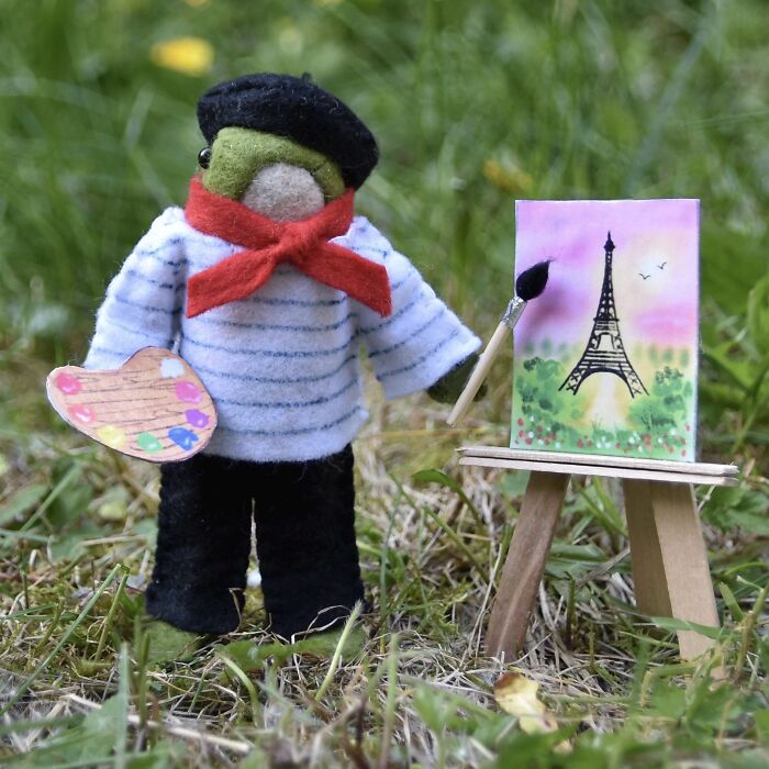 I Designed A Frog Doll Sewing Pattern From Felt Fabric And Made Him Lots Of Cute Outfits To Wear!