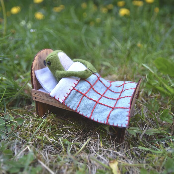 I Designed A Frog Doll Sewing Pattern From Felt Fabric And Made Him Lots Of Cute Outfits To Wear!