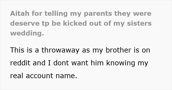 Text post discussing a couple going ballistic after their daughter refuses to invite a bully to the wedding and kicks them out.