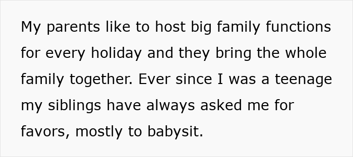 Text about siblings turning on sister after she refuses to turn her home into a shelter for brother&rsquo;s whole family.