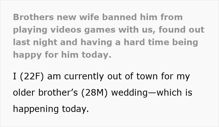 Woman tells fianc&eacute; his gaming days are over, causing heartbreak among siblings as he logs off for good.