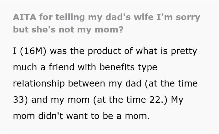 Stepmom Calls Teen&rsquo;s Bio Mom A &ldquo;Part-Timer&rdquo; When He Refuses To Be Adopted By Her