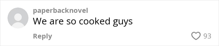 Comment saying we are so cooked guys with 93 likes, reflecting reactions to the pope's one-word message going viral.