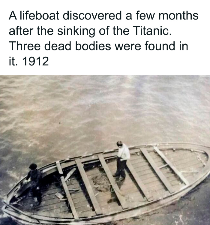 A historic lifeboat discovered months after Titanic sinking showing monumental life moments frozen in time.
