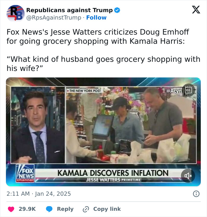 Fox News segment criticizing grocery shopping with Kamala Harris, highlighting facepalm moments and lack of common sense.
