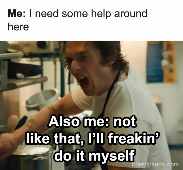 Person yelling in a busy kitchen illustrating relatable memes about working in hospitality and handling tasks alone.