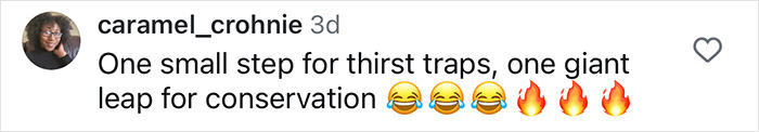 Screenshot of a social media comment with emojis reacting humorously to a playful statement about thirst traps. Screenshot of a social media comment with emojis reacting humorously to a playful statement about thirst traps.