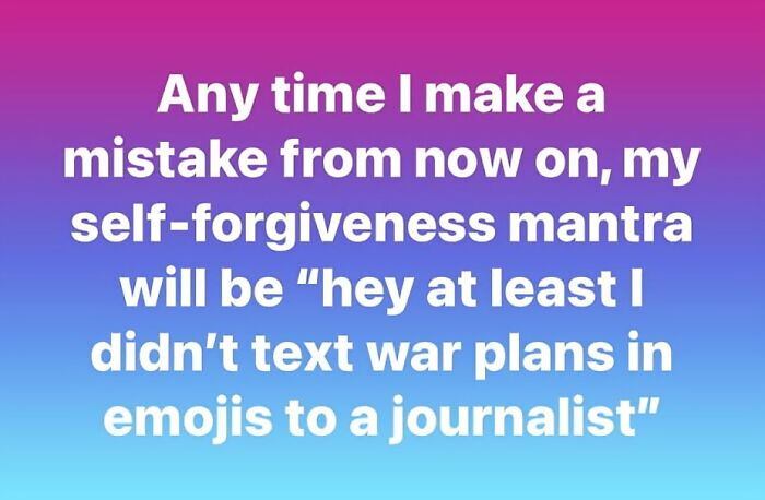 Text meme about self-forgiveness and avoiding controversial mistakes, related to vegan memes balancing on the brink of being offensive.