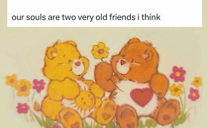 Two cute bears sitting with flowers, symbolizing wholesome and cute posts shared by a dedicated group.