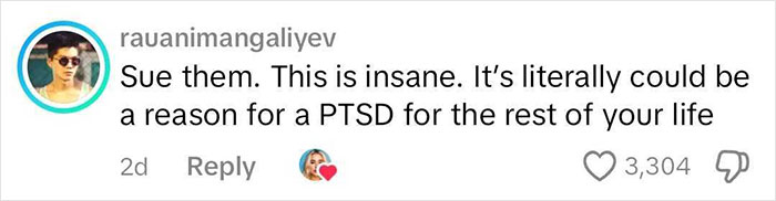 Screenshot of a social media comment about trauma from a stranger phrogging in an attic and hiding under hotel bed.