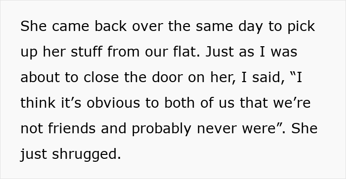 Text excerpt detailing a tense roommate eviction during a steamy weekend plan amid toxic relationship issues. Text excerpt detailing a tense roommate eviction during a steamy weekend plan amid toxic relationship issues.