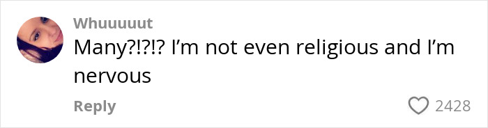 User comment expressing nervousness about a menacing message from the Pope going viral on social media.