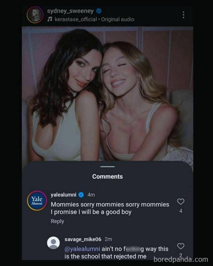 Two women posing closely together with playful expressions, featured in outrageous hot takes shared publicly online.