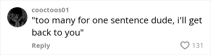 Comment on social media post saying too many for one sentence, with 131 likes, relating to Pope's menacing message going viral.