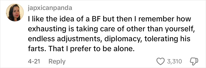 Woman explaining why she prefers being alone, highlighting the challenges of relationships and valuing solitude.