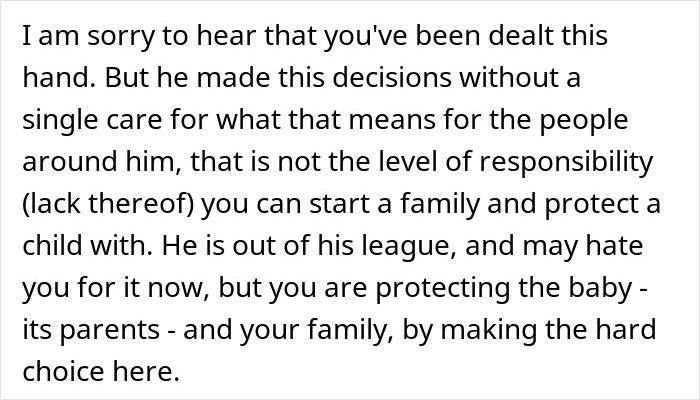 Text excerpt discussing a teen son who may have purposely gotten his girlfriend pregnant and the responsibility involved.