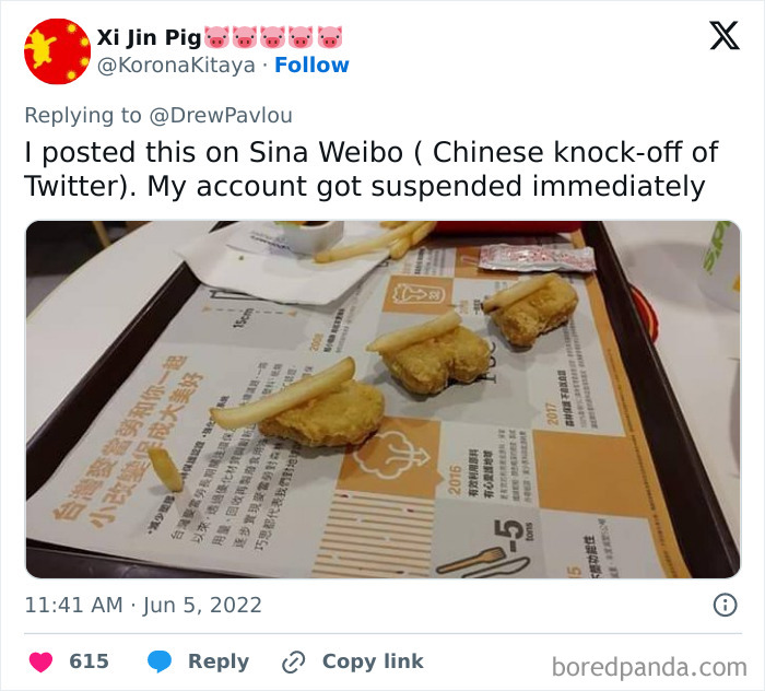 Screenshot of a social media post about account suspension, featured in entertaining history memes collection.