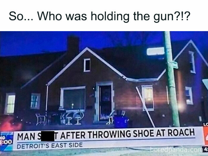 News screenshot showing disturbing and unsettling events with a headline about a man shot after throwing a shoe.