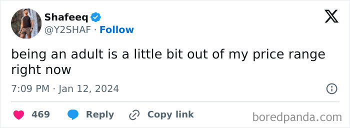 Sarcastic relatable meme tweet about the challenges of adulting and managing expenses humorously.