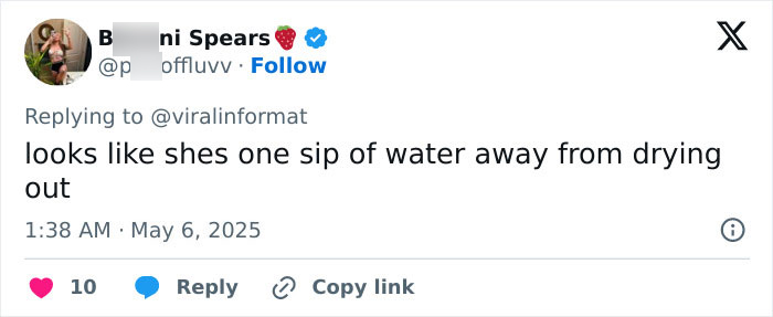 Tweet from a user commenting on dramatic weight loss at Met Gala 2025, referencing Ozempic as a factor.