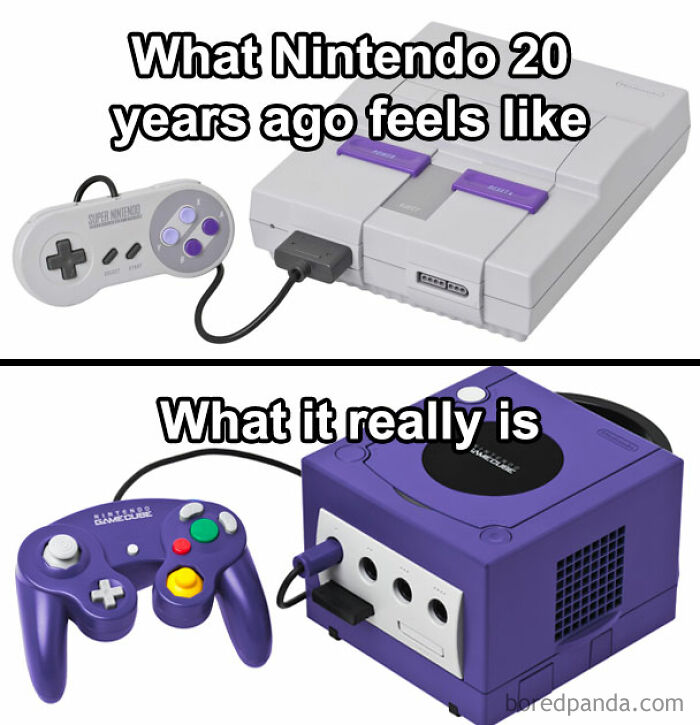 Side-by-side images of classic Nintendo consoles and controllers highlighting nostalgic gaming memories.