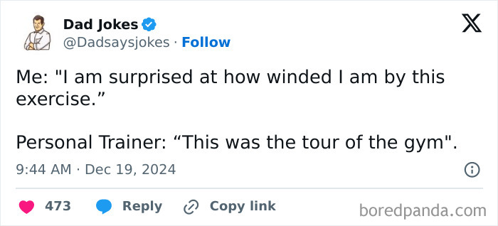 Meme text showing millennial humor about exercise struggles, fitting the Instagram page reflecting the millennial mind.