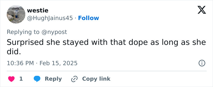 Screenshot of a tweet commenting on Isla Fisher amid growing tension over $119 million divorce with Sacha Baron Cohen. Screenshot of a tweet commenting on Isla Fisher amid growing tension over $119 million divorce with Sacha Baron Cohen.