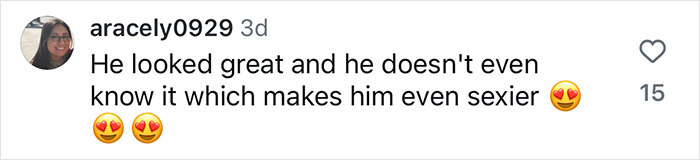 Social media comment praising Robert Irving's appearance in underwear shoot and mentioning his confident attitude. Social media comment praising Robert Irving's appearance in underwear shoot and mentioning his confident attitude.