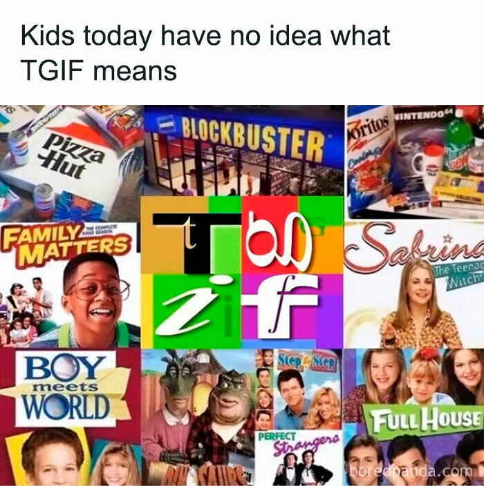 Collage of nostalgic 90s TV shows and snacks reflecting the theme of nostalgic pics to unlock childhood memories.