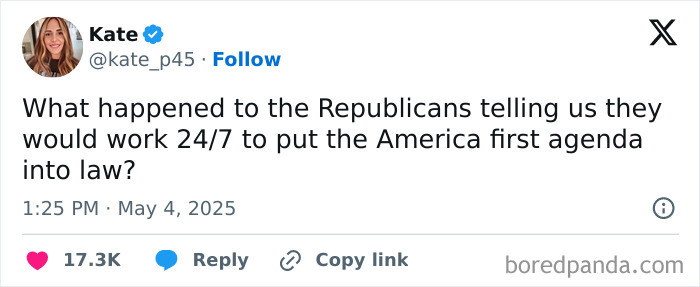 Social media post expressing frustration about the current political situation and unfulfilled promises by Republicans.