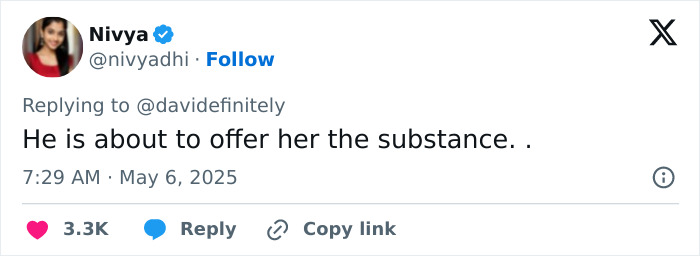 Tweet showing a user commenting on a Met Gala photo, sparking massive thirst over guy in Lana Del Rey Met Gala photo.