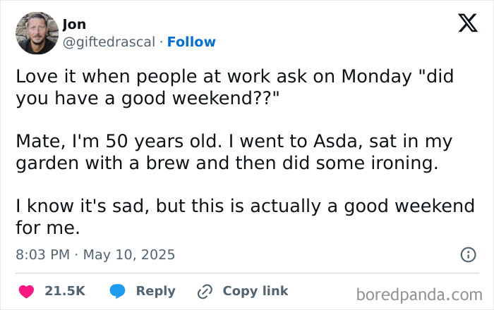 Tweet humor from British people showing witty British comedy and hilarious posts about everyday life moments.