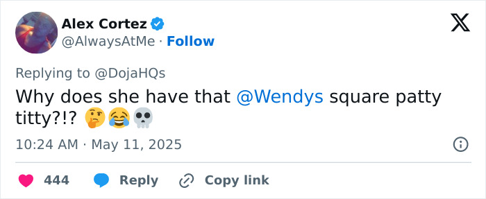 Screenshot of a tweet reacting to Doja Cat's plastic surgery mishap on the red carpet, with humorous emojis. Screenshot of a tweet reacting to Doja Cat's plastic surgery mishap on the red carpet, with humorous emojis.