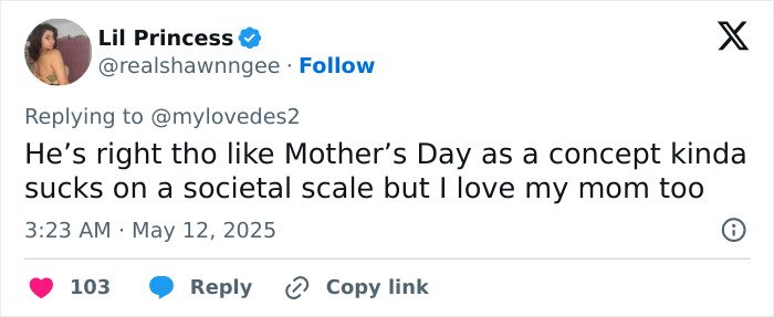 Screenshot of a social media post reacting to Justin Bieber's controversial Mother's Day post sparking online fury.