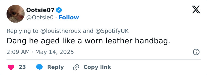 Screenshot of a social media post commenting on Sean Penn&rsquo;s rough appearance and fans&rsquo; reactions online.