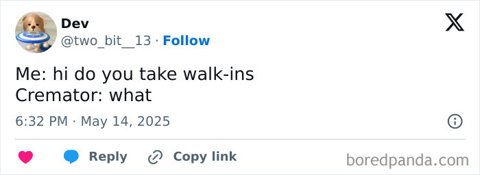 Social media meme post with relatable text about avoiding responsibilities, featuring casual conversation humor.