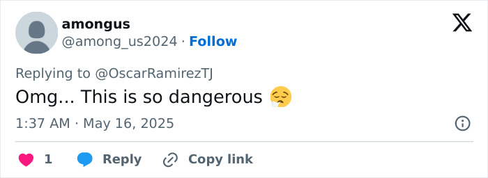 User reacting with concern emoji to a tweet about beauty influencer shot while live streaming update.